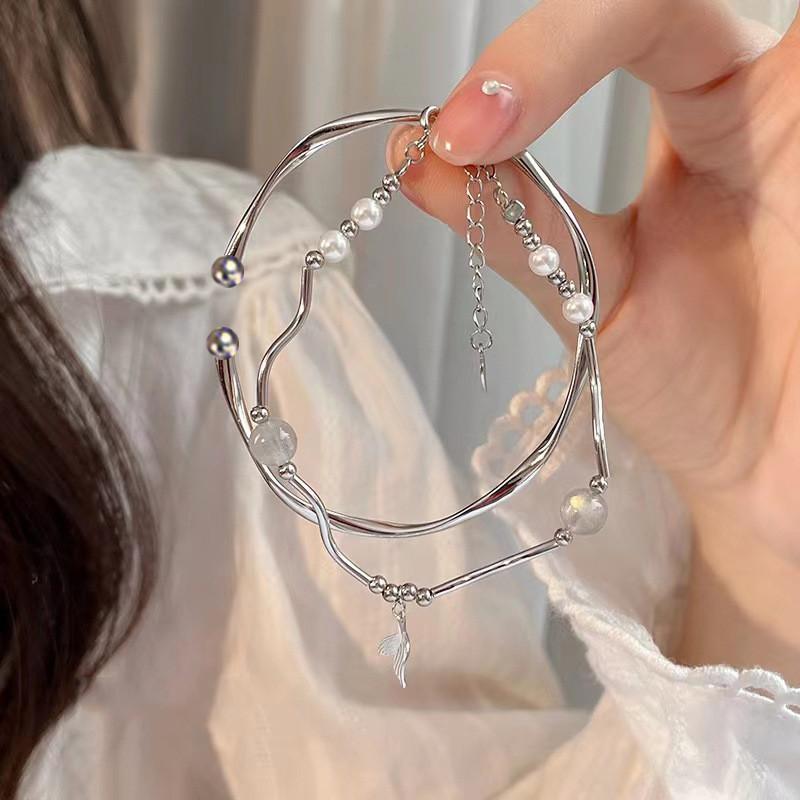 【Sktlz】 Fishtail Bracelet Mobius Ring Bracelet Moonlight Stone Bracelet Set 7
