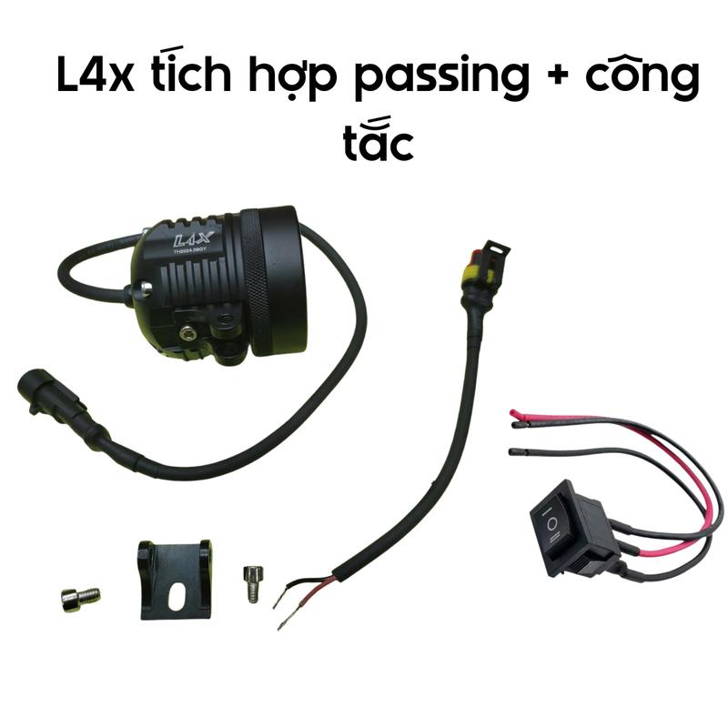   VG435  CÔNG TẮC + ĐÈN TRỢ SÁNG PASSING L4X màu trắng gắn xe máy và vị trí khác trên xe máy nguồn 12 volt DC 