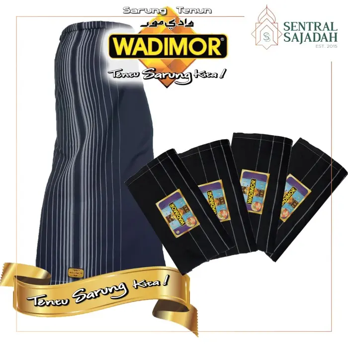 J➸78 Sarung Wadimor Hitam Polos Sarung Tenun Satuan/Grosir H♥68