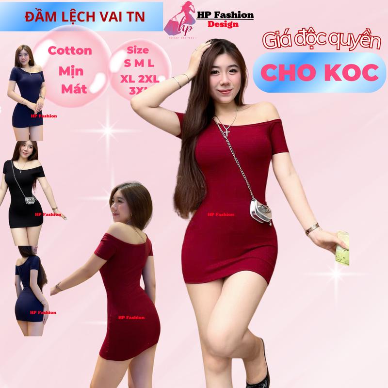 Váy lệch trễ vai body dáng ngắn body không mút đầm kiểu nữ màu đen nâu sáng da đi tiệc tiểu thư sang chảnh có bigsize HP39 lệch trái lệch phải