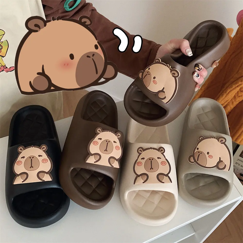 XIXITIAO [4 màu kích thước: 34-47] Dép cặp đôi nam nữ phong cách hàn quốc thời trang EVA Capybara Dép hoạt hình đế mềm
