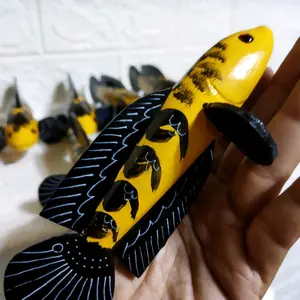 Patung Ikan Kayu Dan YS Size 6-7 Cm.