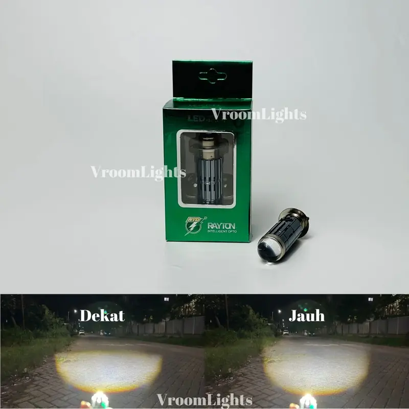 Lampu Utama LED Socket H6 RTD Rayton Tipe M11Z - LS10 Tanpa Kipas Cahaya Cutt Off D3 Plus Senja RGB Putih Kuning Lampu Motor Sorot 2
