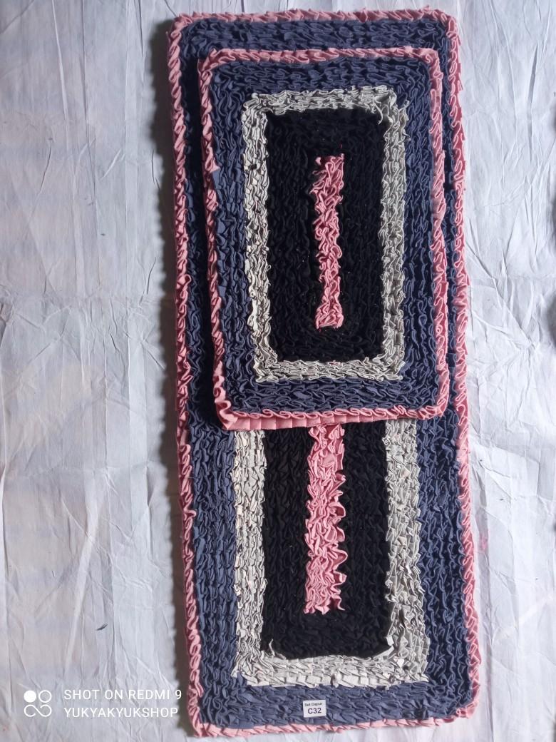 Premium Keset Dapur 2 in 1 Satu Set Panjang dan Pendek tanpa lapisan kertas Kain Putih