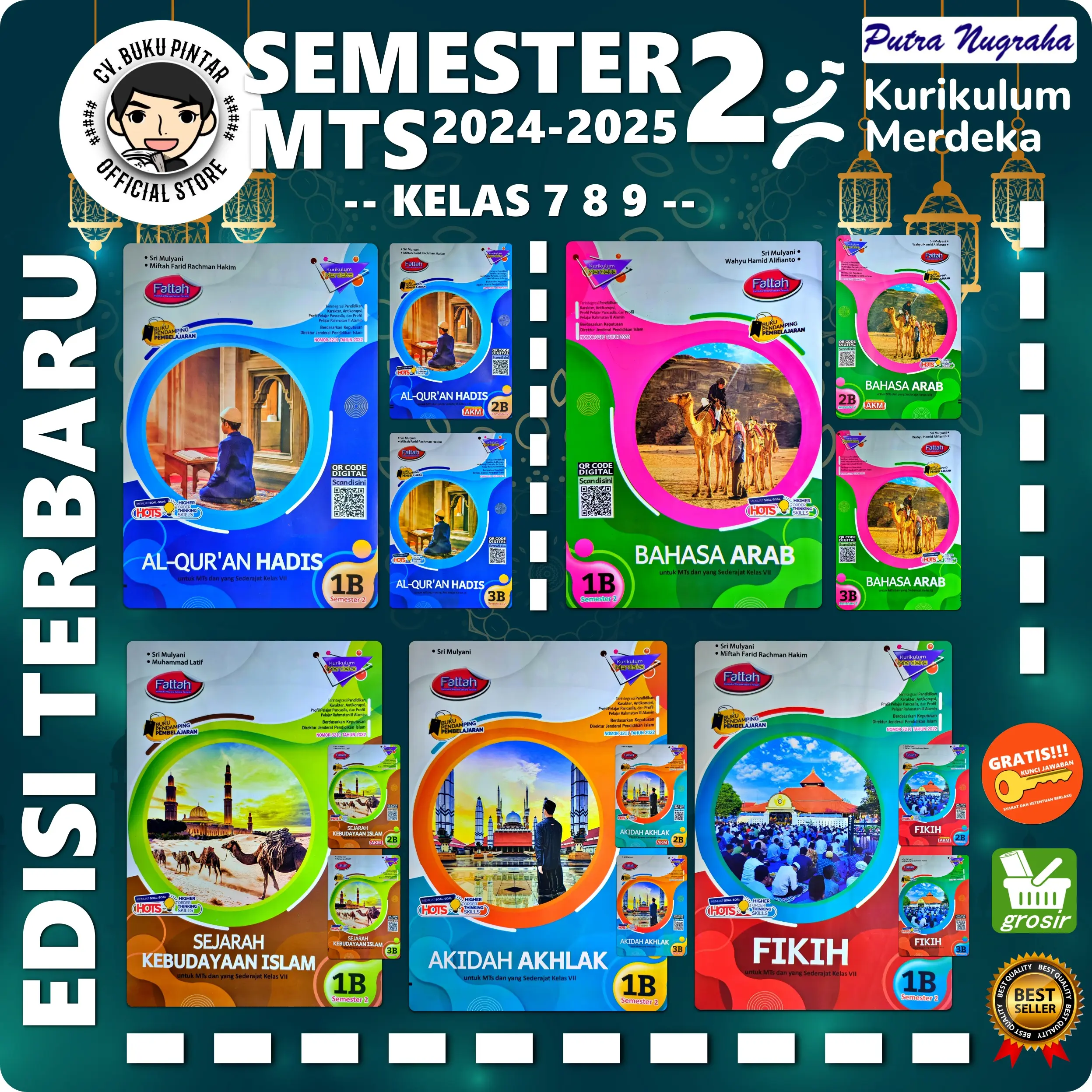 LKS MTS KELAS 7 8 9 SEMESTER 2 KURIKULUM MERDEKA 2024-2025 | FATTAH PUTRA NUGRAHA | BUKU LKS BAHASA ARAB FIKIH FIQIH AL QUR AN HADIS AKIDAH AKHLAK SKI | LKS MTS KELAS 7-9 SEMESTER 2