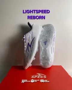 SEPATU BOLA SPECS LIGHTSPEED REBORN PUTIH UNGU FG. SEPATU SEPAK BOLA SPECS