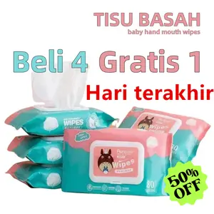 Paket Promo 5pack BABY Tisu basahi Basah WIPES 80s TISU BASAH BAYI Tissue Alcohol-Free non parfum