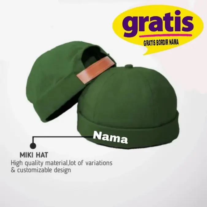 Topi Peci Miki Hat Peci Anak Free Bordir Nama Peci Termurah Terlaris Hitam Muslim 3