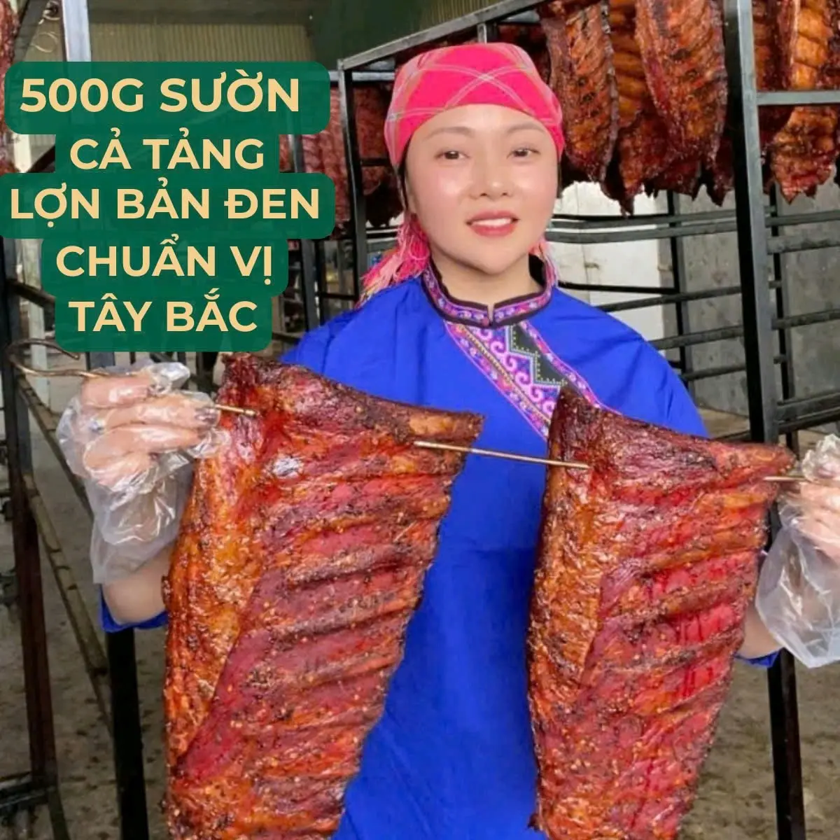 Sườn Nướng Cả Tảng Gác Bếp 500g Chuẩn Vị Tây Bắc - Kèm 2 túi chẩm chéo - Food