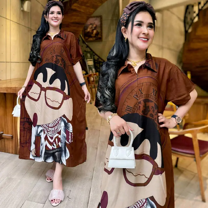 Daster Kerah Mama Muda Kekinian-Daster Busui Rayon Adem Ada Tali dan Resleting 3