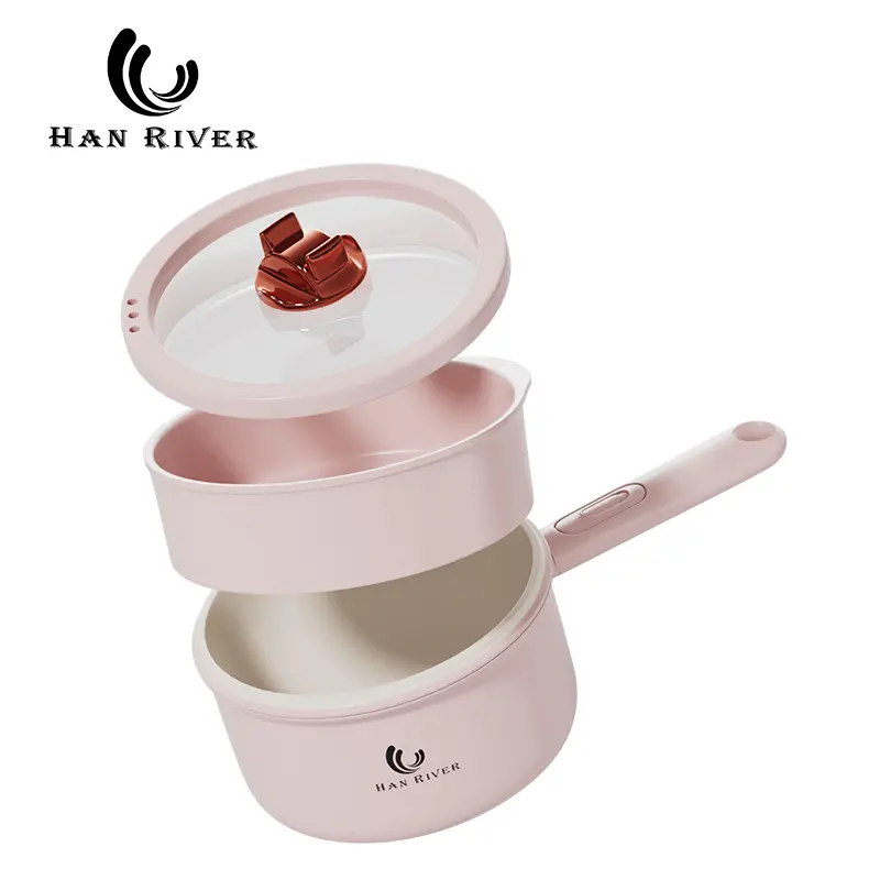 【ceceketarketir】HAN RIVER panci listrik serbaguna 2L HRDZG07 Kompor listrik pintar Pelajar/panci listrik/Asrama/Perjalanan Bisnis -putih
