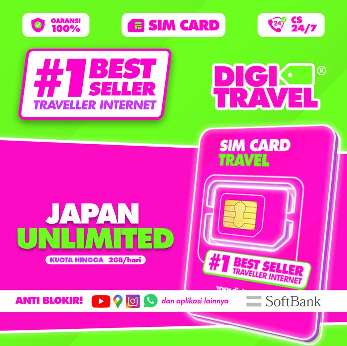 Gambar DIGITRAVEL Sim Card Japan Unlimited | Simcard Jepang Unlimited Langsung Aktif | Simcard Jepang Softbank - 500MB/Day, 10 Hari dari DIGITRAVEL Kota Administrasi Jakarta Timur Tokopedia