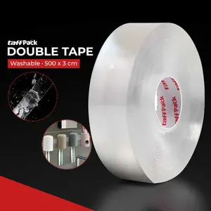 TaffPACK Double Tape Perekat No Trace Adhesive Washable Sticker - Sangat Kuat dan Praktis