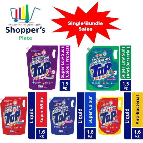 Bundle Deals !!!!-2/4/6 TOP REFILL 1.5KG-1.6KG-1.7KG SUPER WHITE/LOW SUD/COLOR/ANTI BACTERIA/LOW SUD ANTI-BACTERIAL