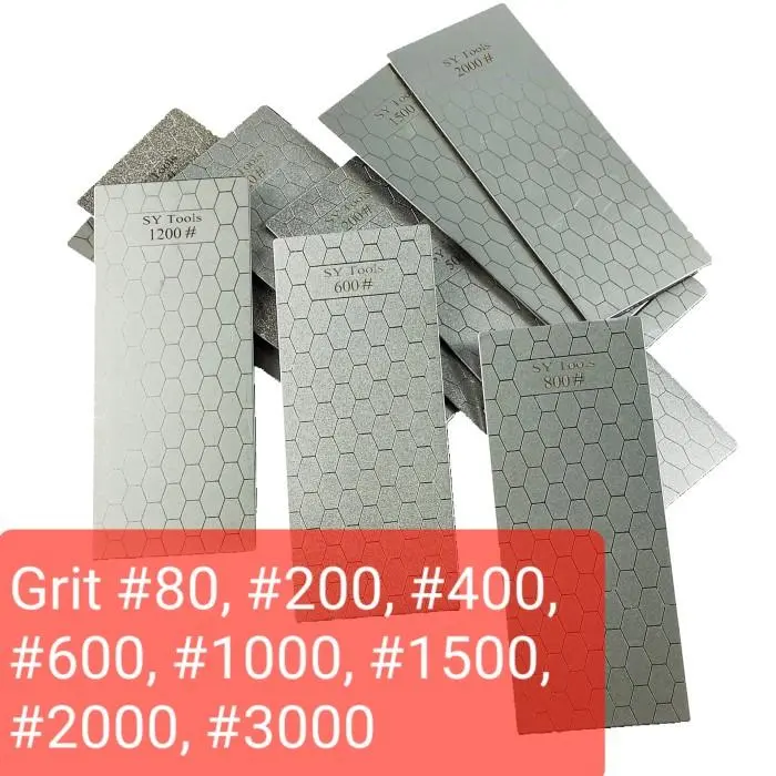 DIAMOND SHARPENING PLATE GRIT 400 - 1200# ASAH PISAU PLAT INTAN BATU BERLIAN Baja Peralatan Knife - 400#