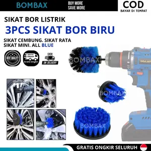 SIKAT BOR LISTRIK Electric Drill Isi 3 Drill Brush Sikat Bor Kamar Mandi Sikat Wc Sikat Bor Listrik