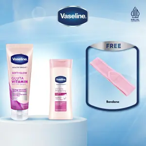 [Free Bandana Facial] Vaseline UV Extra Brightening & Gluta Vitamin Soft Glow 100ml
