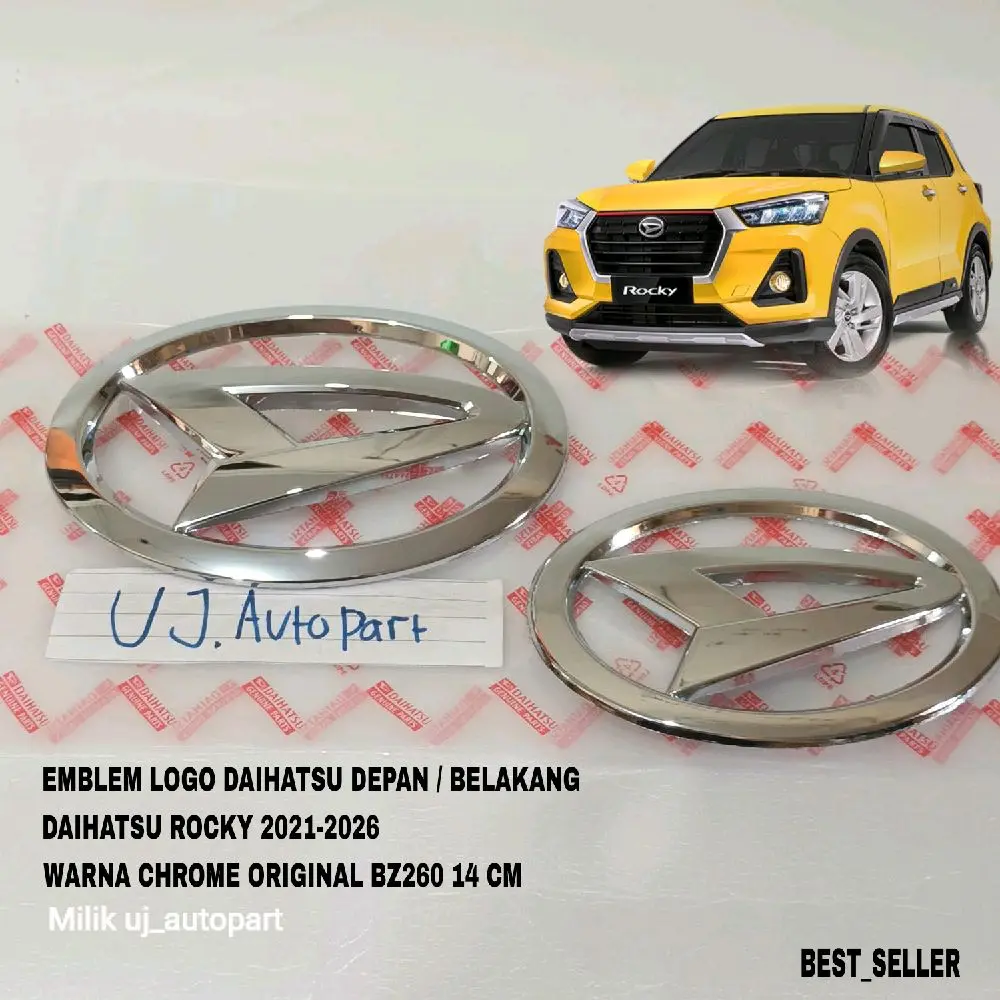 Emblem Logo Daihatsu Rocky 2021-2026 Chrome Grill Depan Belakang Ori BZ260 Diameter 14 Cm