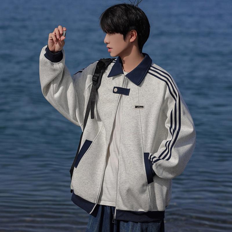  Áo Khoác Nỉ Dáng Rộng Nam Nữ RAT-UNISEX Chất Vải Nỉ 2DA Thời Trang Hàn Quốc Thiết Kế Sọc Tay Cá Tính 2 Màu Trẻ Trung 