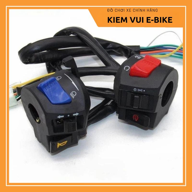 Cùm công tắc FZ V2 - V1  trái phải đầy đủ các công tắc còi, xi nhan, đèn, cos pha và passing cho xe điện, Wave, Dream, Cub, Sirius, Win