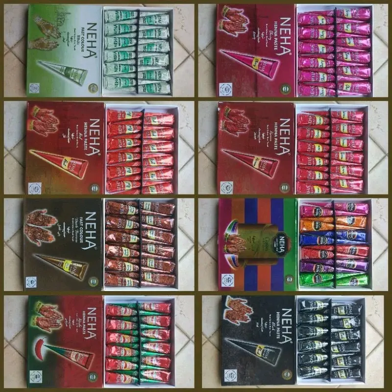 Neha Henna Tangan BPOM isi 12pcs melukis tangan multi warna
