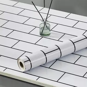 1 Roll Stiker Dinding Dapur Sooku PVC Glossy Ukuran 3meter Motif Kotak Putih Anti Panas dan Minyak Alumunium Foil Wallpaper Kitchen