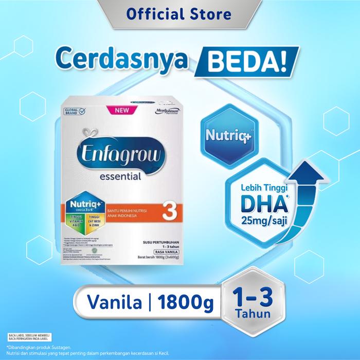 Gambar Enfagrow Essential 3 Susu Formula Anak 1 - 3 Tahun Vanila 1800 gr dari Enfagrow Essential Official Store Kab. Tangerang Tokopedia