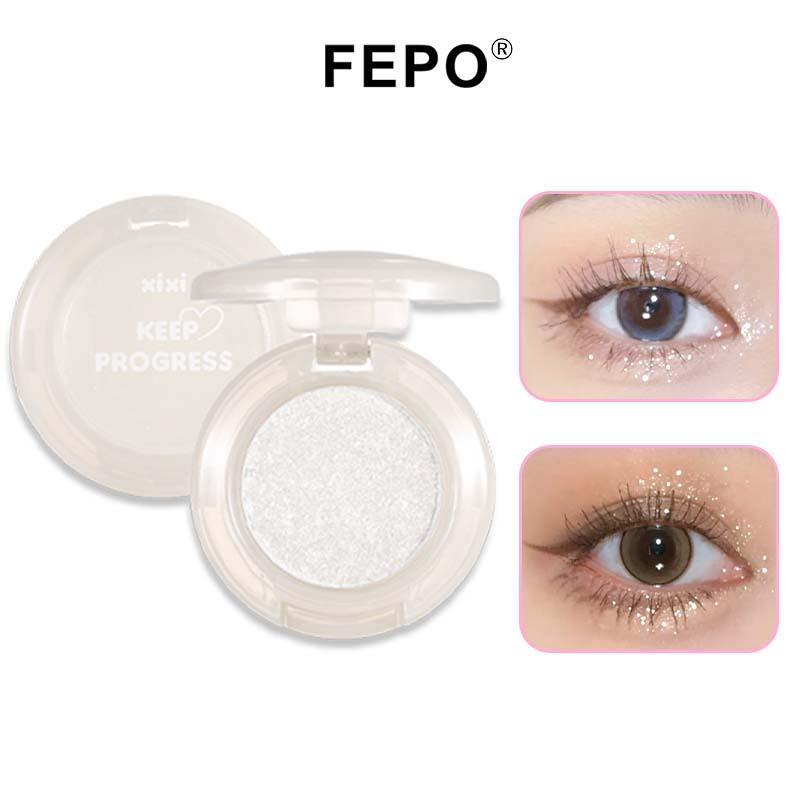 FEPO Phấn Mắt Đơn Sắc Nổi Bật Kim Cương Lấp Lánh Chống Thấm Nước Shimmer Lấp Lánh Phấn Mắt Làm Sáng Mắt Lâu Dài