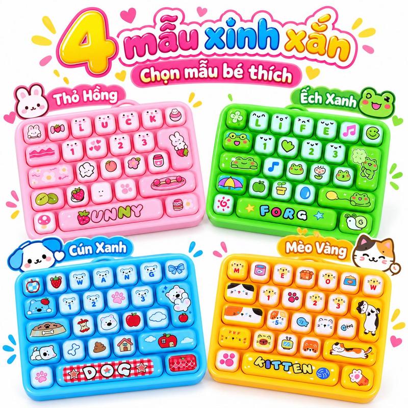 Đồ Chơi Bàn Phím 26 Phím Bấm Vui Tay, Fidget Xả Stress Dễ Thương, Móc Khóa Mini Hình Hoạt Hình, Tiện Mang Theo