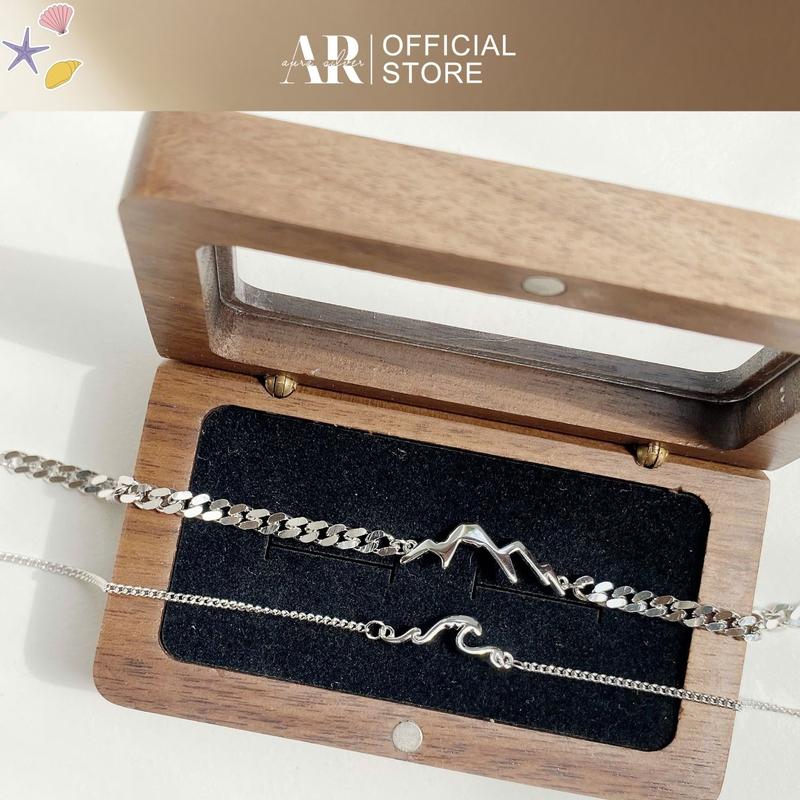  Lắc tay đôi nam nữ bạc 925 vòng tay cặp Sơn Mộng-Aura Silver-LĐ02 