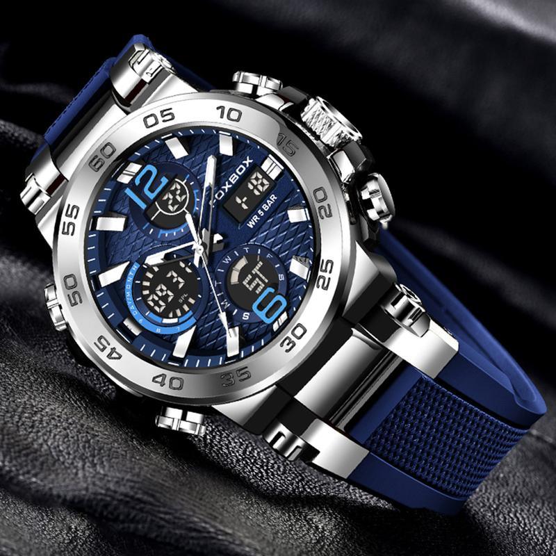 Product Introduction of Foxbox Baheal Waterproof Dual Display Sports Watch for Men - Luminous Dial, Alarm & Stopwatch, Fashion, Ideal for Running, Hiking, and Outdoor Activities, Nice Gift Box for yourself,for your love watch  accessories 88 2