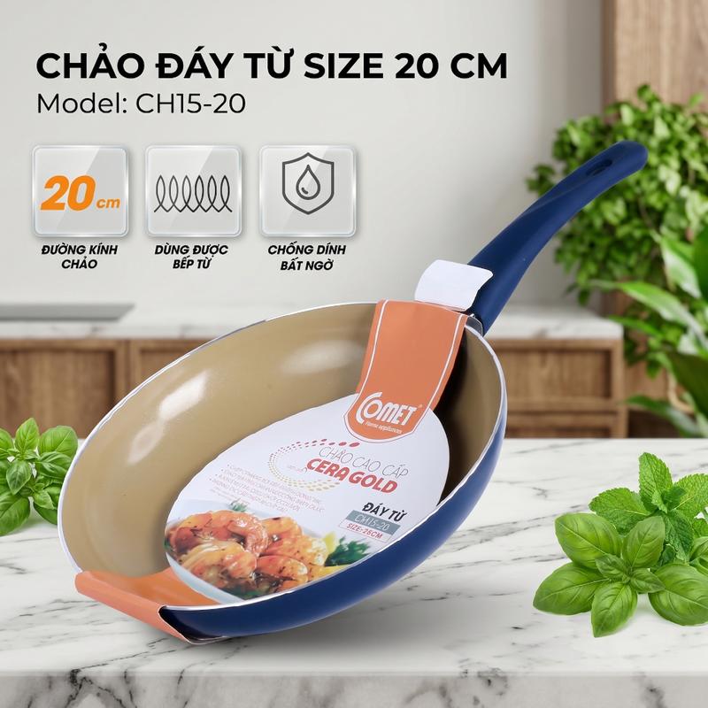 Chảo Chống Dính Đáy Từ Comet Cao Cấp 20cm Nhôm Phủ Ceramic Nano Chống Dính Bền…