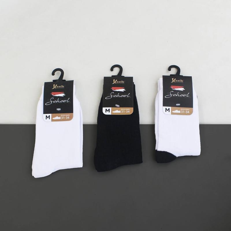 Kanik Kaos Kaki Sekolah Putih Hitam Tebal Pendek Panjang Bahan PE Spandex untuk SD SMP SMA Size S M L XL Best Price 1