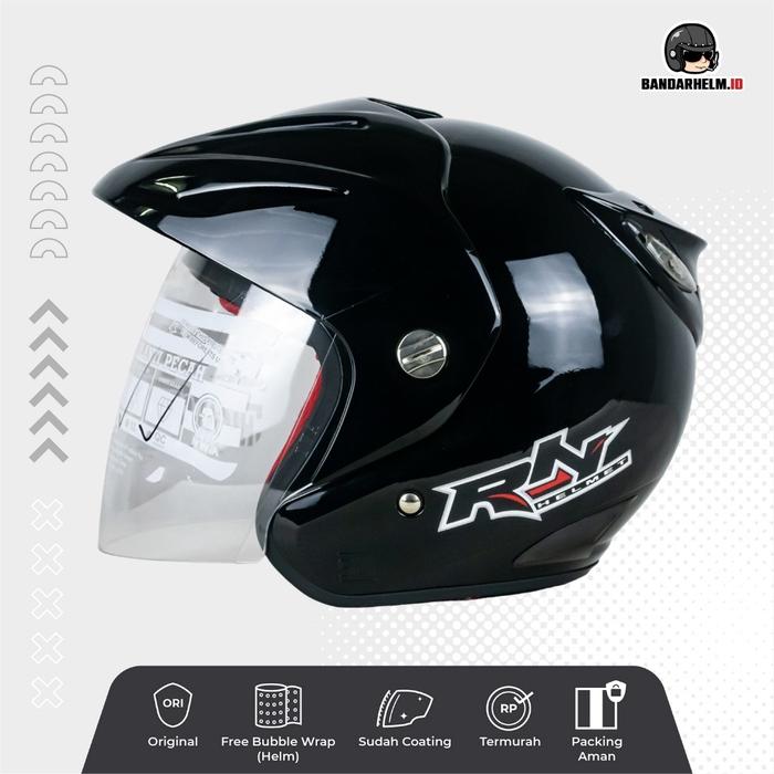 Gambar Helm RN Dakota Hitam Glossy mirip Ink Centro dari HelmPro Kota Bandung Tokopedia