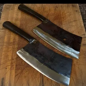 Pisau Cacah Daging Bahan Baja Pir Murni Pisau Cincang Daging Dengan Gagang Besi Tebal 8mm Kitchenware