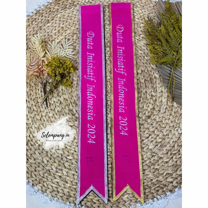 selempang wisuda tulisan 2 baris/sash wisuda 2