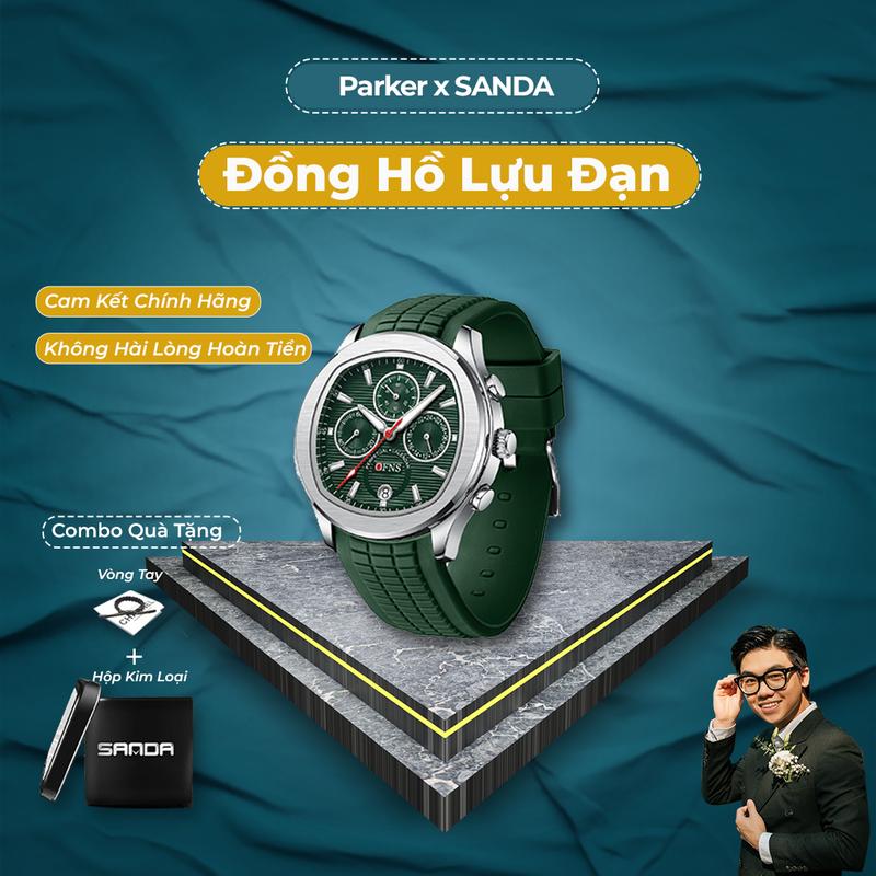  AW24 Độc Quyền bởi Parker Vỏ siêu mỏng Dây đeo cao su không khí Dành cho phụ nữ Không thấm nước Phong cách doanh nhân sang trọng Thích hợp cho các hoạt động Đi Chơi Unisex Đồng Hồ thạch anh 8019 Đồng Hồ đeo tay SANDA 