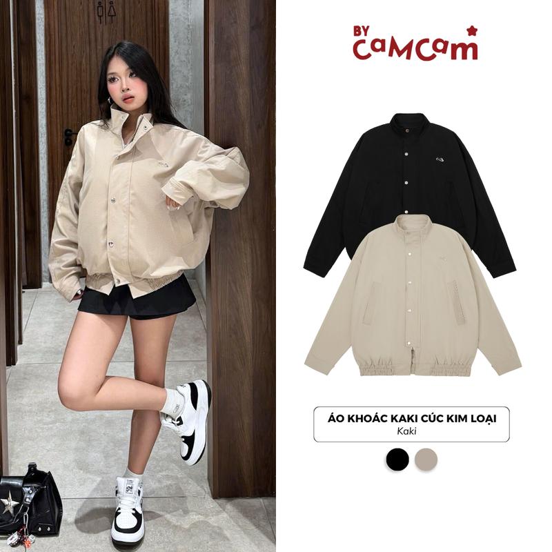  Áo Khoác KAKI CÚC Kim Loại Cổ Đứng Basic Nam Nữ Bycamcam 