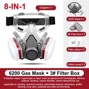 Masker Gas Respirator 6200 Tali Karet