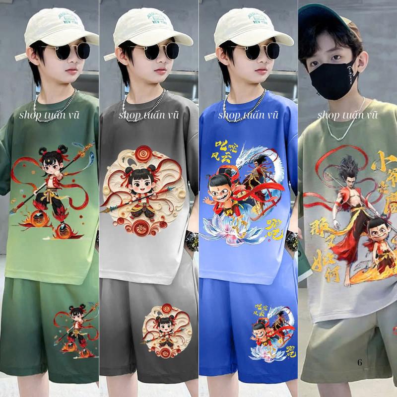 Bộ quần áo mùa hè dành cho bé trai từ 13-44kg mẫu CON HỔ chất thun lạnh, phong cách thể thao. 6