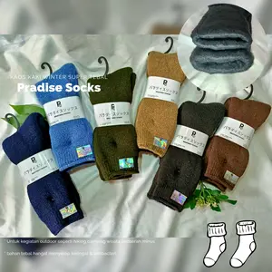 kaos kaki WOOL WINTER-GUNUNG-CAMPING-WARMER berkualitas dan ANTIBAKTERI Nyaman Tebal Warna Polos RANDOM Pria Uniseks