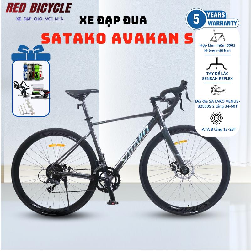  Xe Đạp Đua SATAKO AVAKAN S - Tay Đề Lắc Sensah Reflex - Khung Nhôm - Tay Cong Thể Thao 