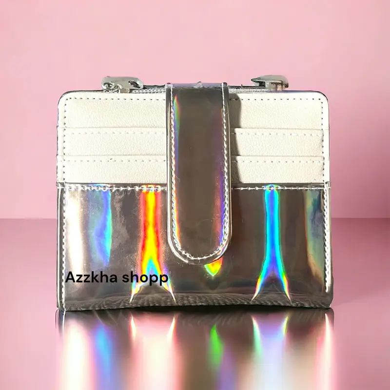 DOMPET LIPAT MINI HOLOGRAM/GLITTER - Kartu dan Wanita 3