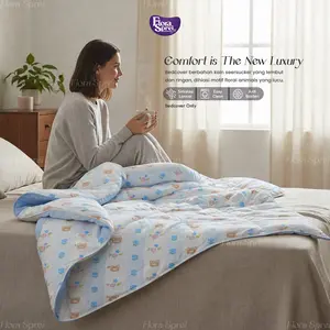 FLORA Selimut Bed Cover Bahan Seersucker Ringan Dan Anti Bakteri Dengan 5 Variasi Motif Menarik [12]