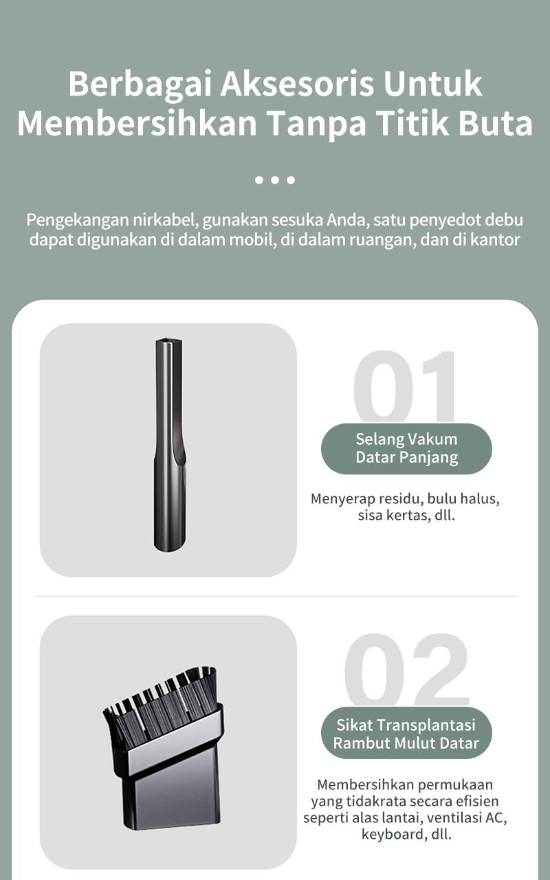 Good Deall Vacum Mini XCQ 02 Kuat 9000pa NirkabelMultifungsi untuk Mobil Sofa & Sudut Rumah Cas 1.5 Jam Pakai 30 Menit Penyedot Debu