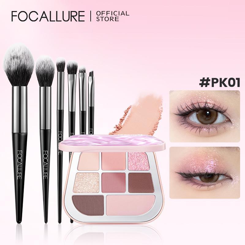 【tunpham97 FOCALLURE Bộ trang điểm bảng phấn mắt + cọ trang điểm mới