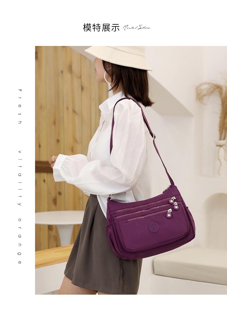 Product Introduction of Túi Đeo Chéo Nylon Chống Thấm Nước Cho Nữ, Túi Du Lịch Sức Chứa Lớn Có Khóa Kéo Nhiều Lớp Cho Bé Gái, Túi Đưa Thư Đựng Đồ Giải Trí Ngoài Trời Đeo Vai 12