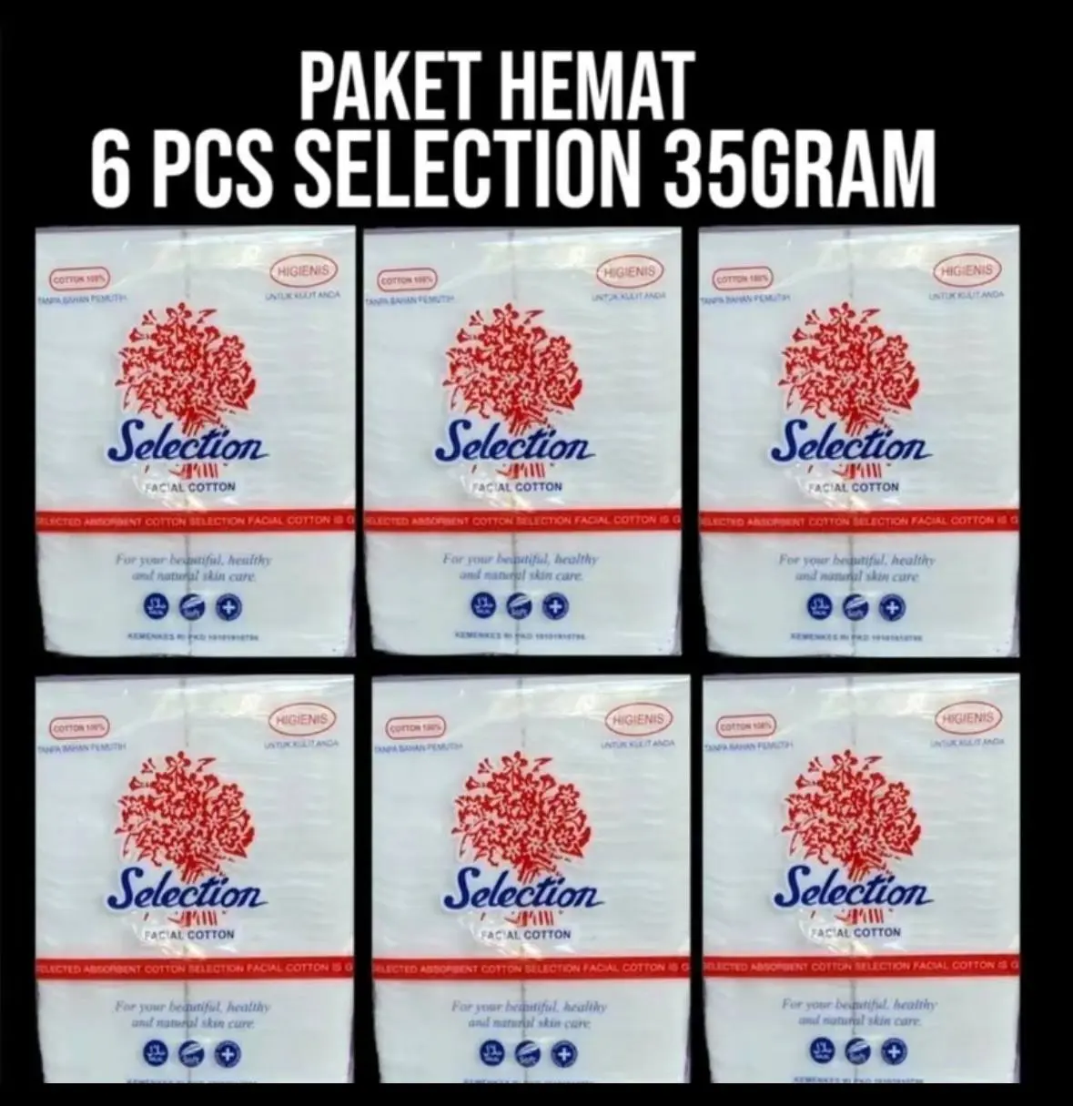 PAKET 6 Pcs Kapas Selection 35gr Kapas Kecantikan Wajah