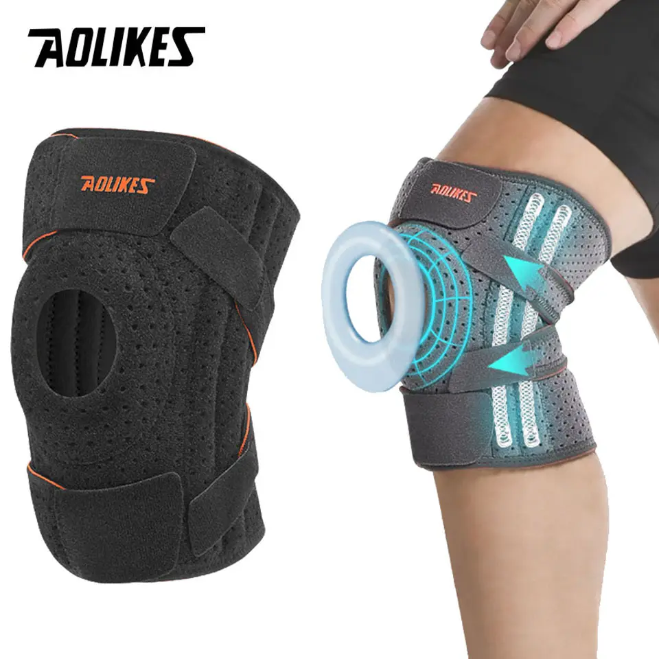 1 Cái Nẹp Đầu Gối, AOLIKES, Hàng Mới Về, Có Bộ Ổn Định Bên Hông Và Đệm Gel Xương Bánh Chè Hỗ Trợ Đầu Gối Thể Thao Để Đạp Xe Chạy Bộ Leo Núi