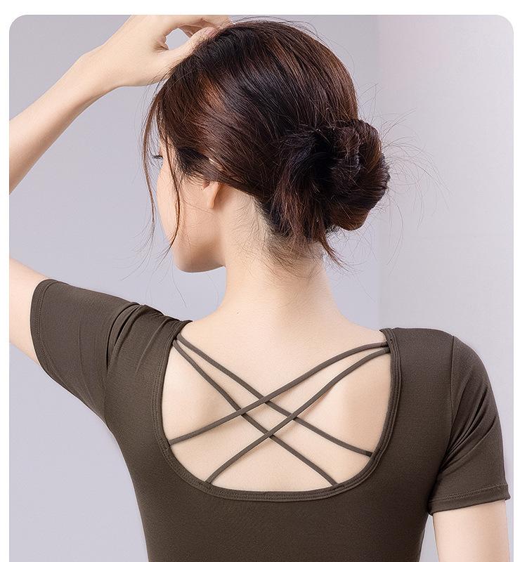 Product Introduction of Selene Bra Padded Top Crew Neck T-shirt Top 10